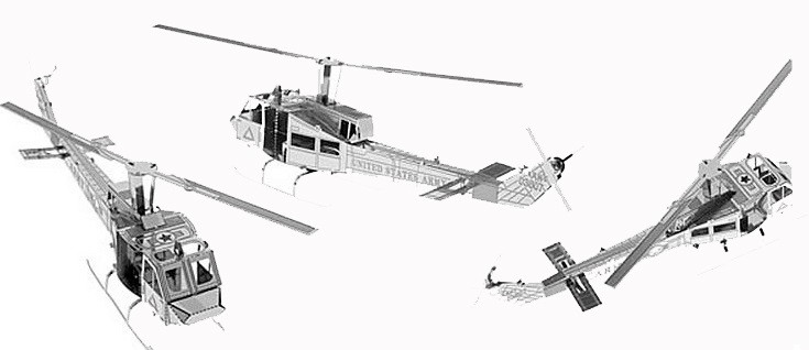 

Металлический конструктор "Вертолет UH-1" (1 пластина) (md9020)