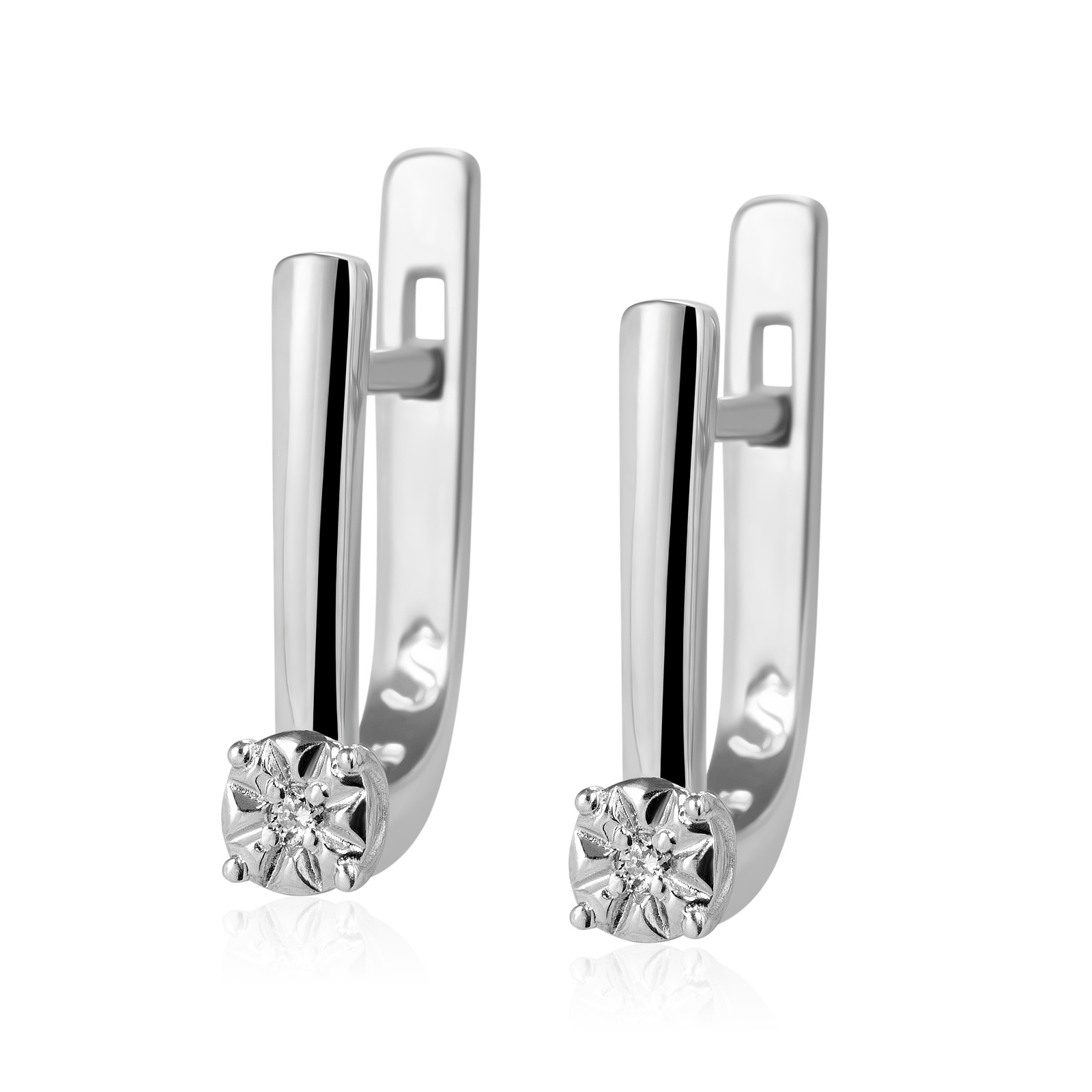 

Серебряные серьги с бриллиантом 06B-10 мод-4364 р-