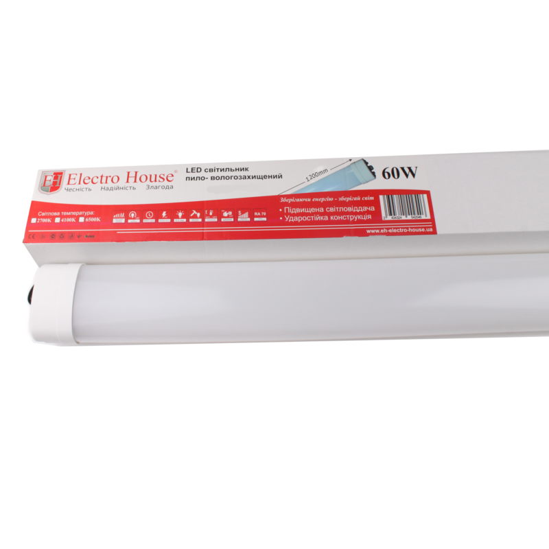 

LED светильник ElectroHouse ПВЗ 60W 1200мм 6500K 4800Lm IP65