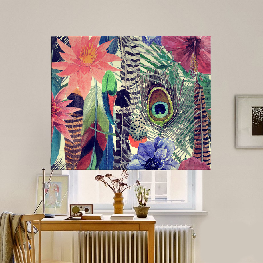 

Римская штора система Classic InHt Фотопечать Джунгли 15-023 Джуси Велюр 120х170 см