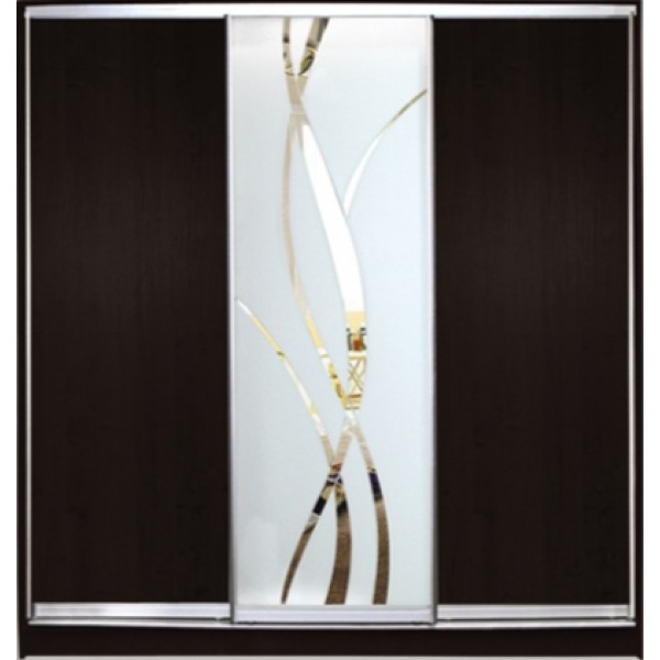 

Шкаф купе Стандарт 1 ДСП/Зеркало с Пескоструем-1 2200x2100x600 трехдверный Matroluxe