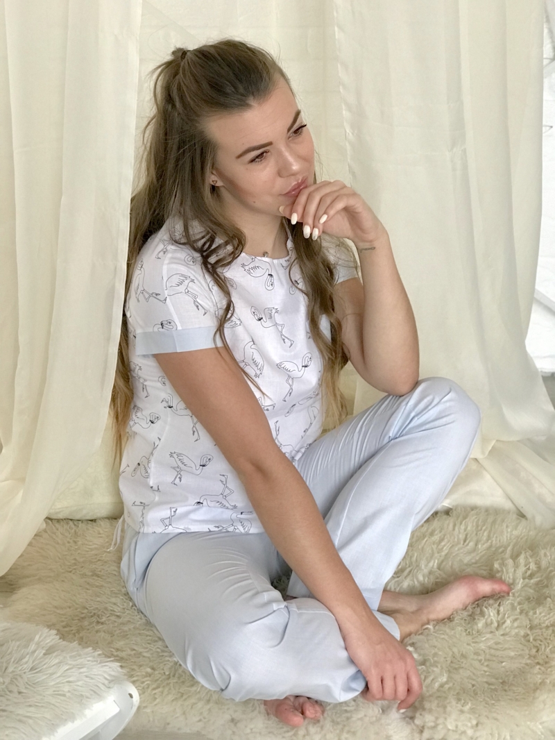 

Пижама футболка брюки M(40-42) Голубая