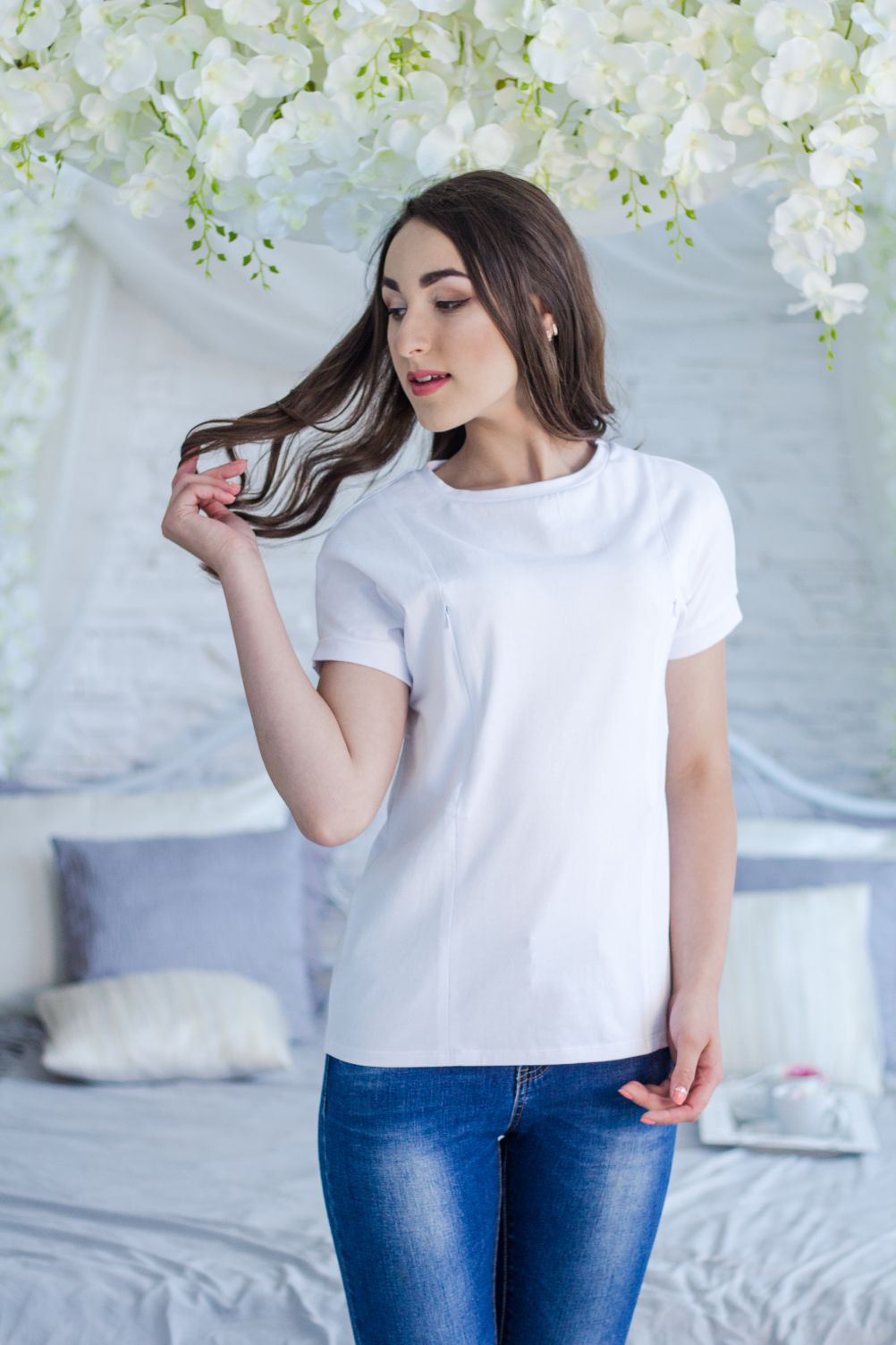 

Футболка для будущих и кормящих Tariva Cotton XXL белая (00010-XXL)