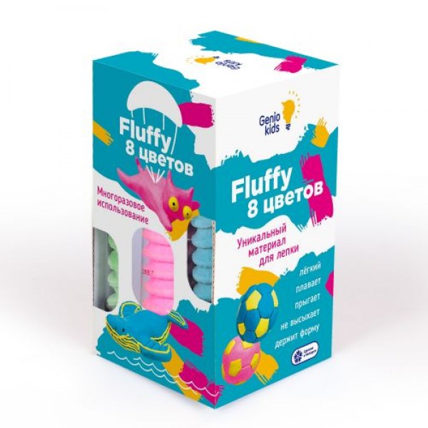 

Воздушный пластилин для детской лепки "Fluffy", 8 цветов TA1503