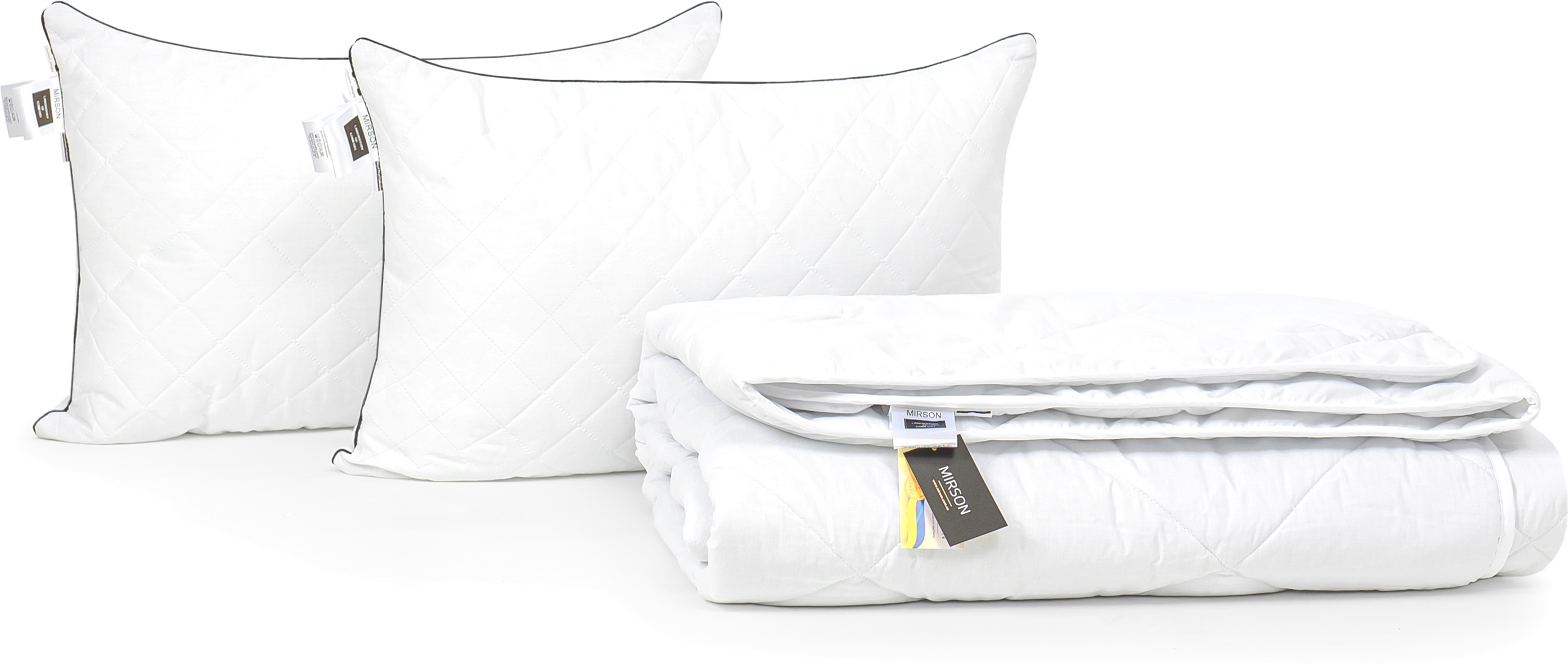 

Набор с шерстяным волокном Mirson Деми "Bianco - Royal Pearl" №3642 одеяло 200x220 см + 2 подушки 50х70 см упругие