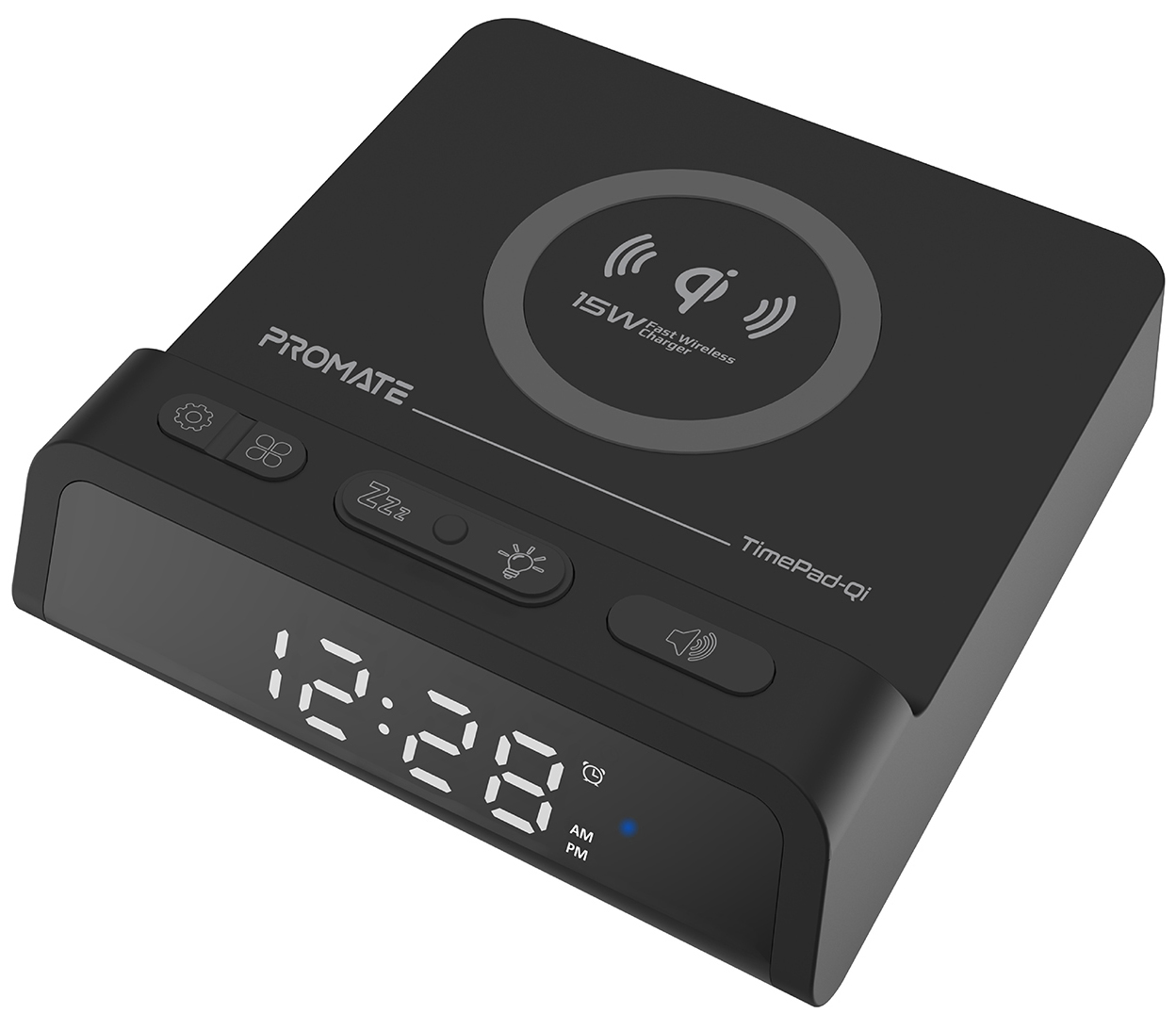 

Настольные часы-будильник Promate TimePad-Qi с беспроводной зарядкой 15 Вт Black (timepad-qi.black)