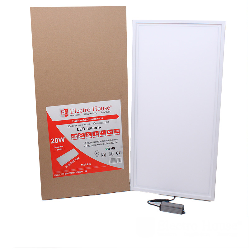 

LED панель ElectroHouse прямоугольная 20W 295х595мм