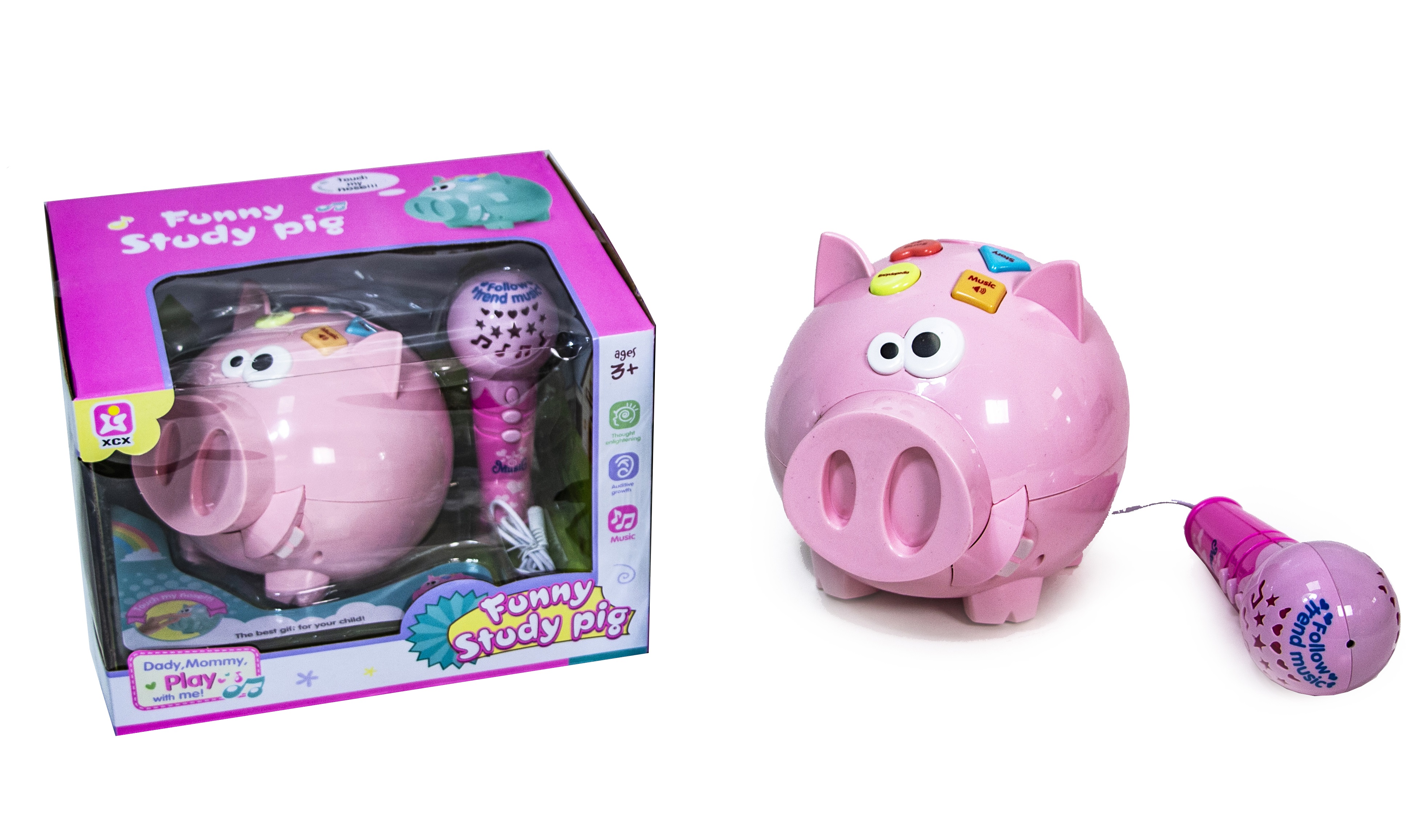 

Интерактивная свинка с микрофоном Pink (3292A)