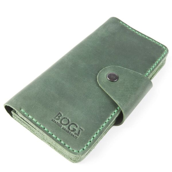 

Женское портмоне ручной работы из кожи BOGZ Madlen CH Green P19M9S9