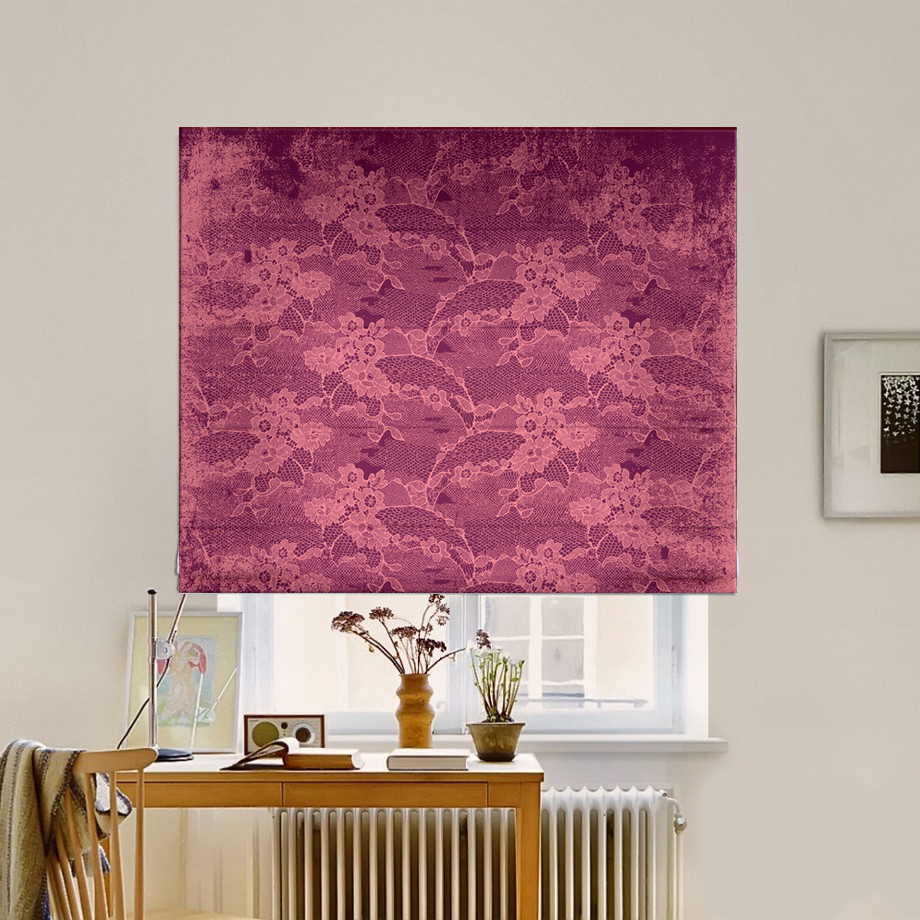 

Римская штора система Classic InHt Фотопечать Гипюр цветы 02-287 Блэкаут 120х170 см