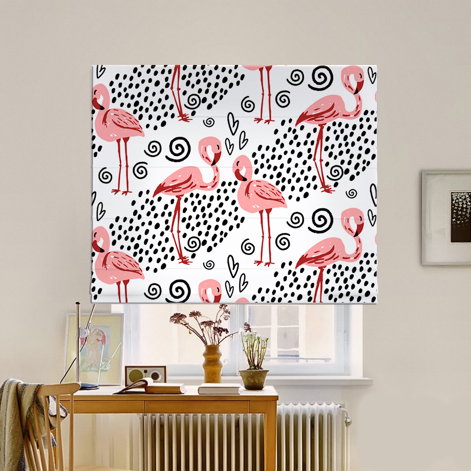 

Римская штора система Classic InHt Фотопечать Фламинго 15-062 Джуси Велюр 170х170 см