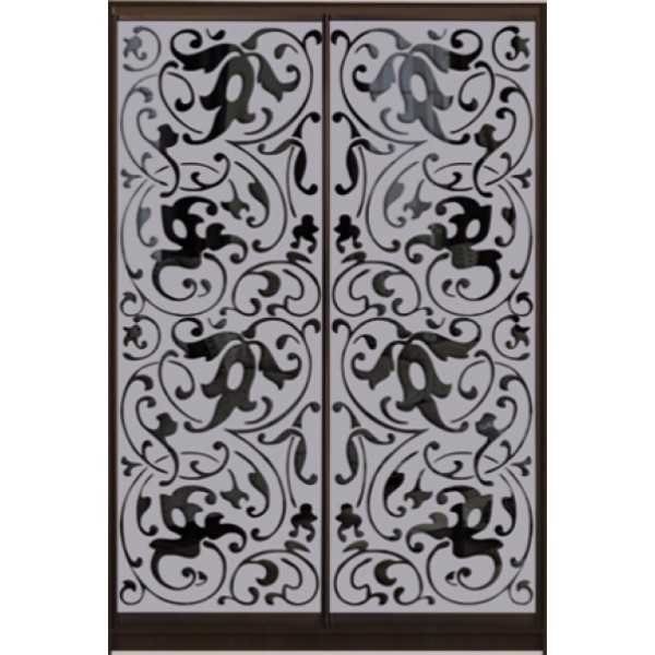 

Шкаф купе Стандарт 3 Тонированное зеркало с Пескоструем-5 1500x2400x450 двухдверный Matroluxe