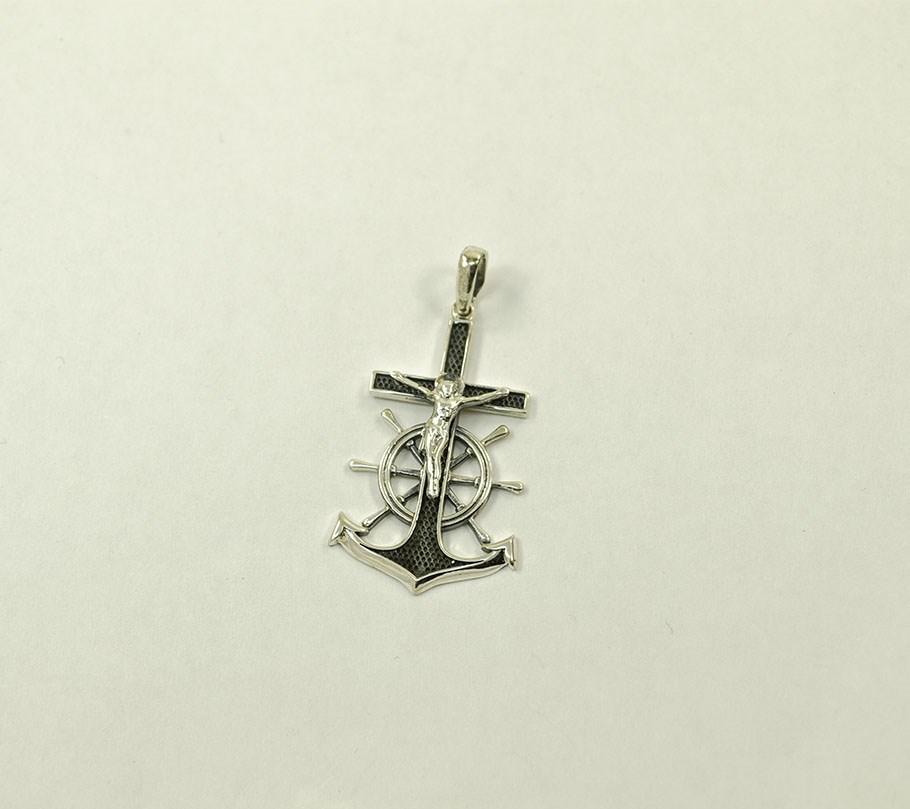 

Крест якорь Maxi Silver 8363
