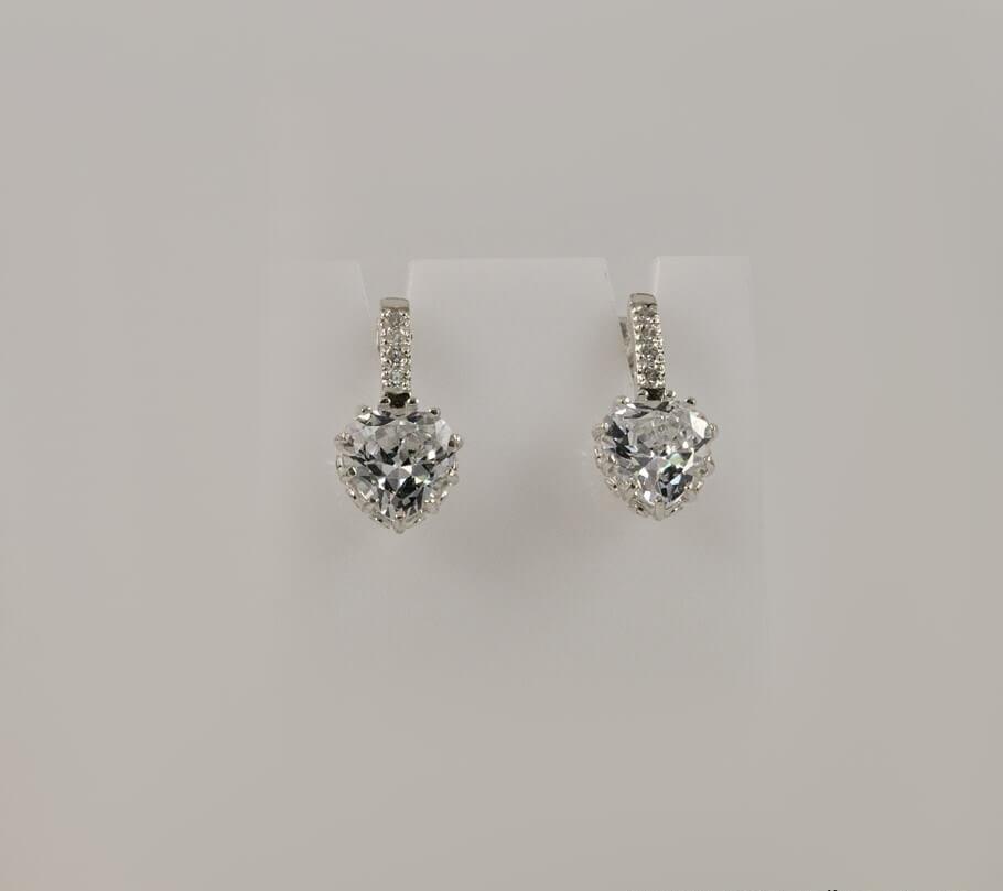 

Сережки с камнем сердце Maxi Silver 8093