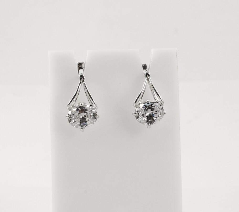 

Серьги с овальным камнем Maxi Silver 7946