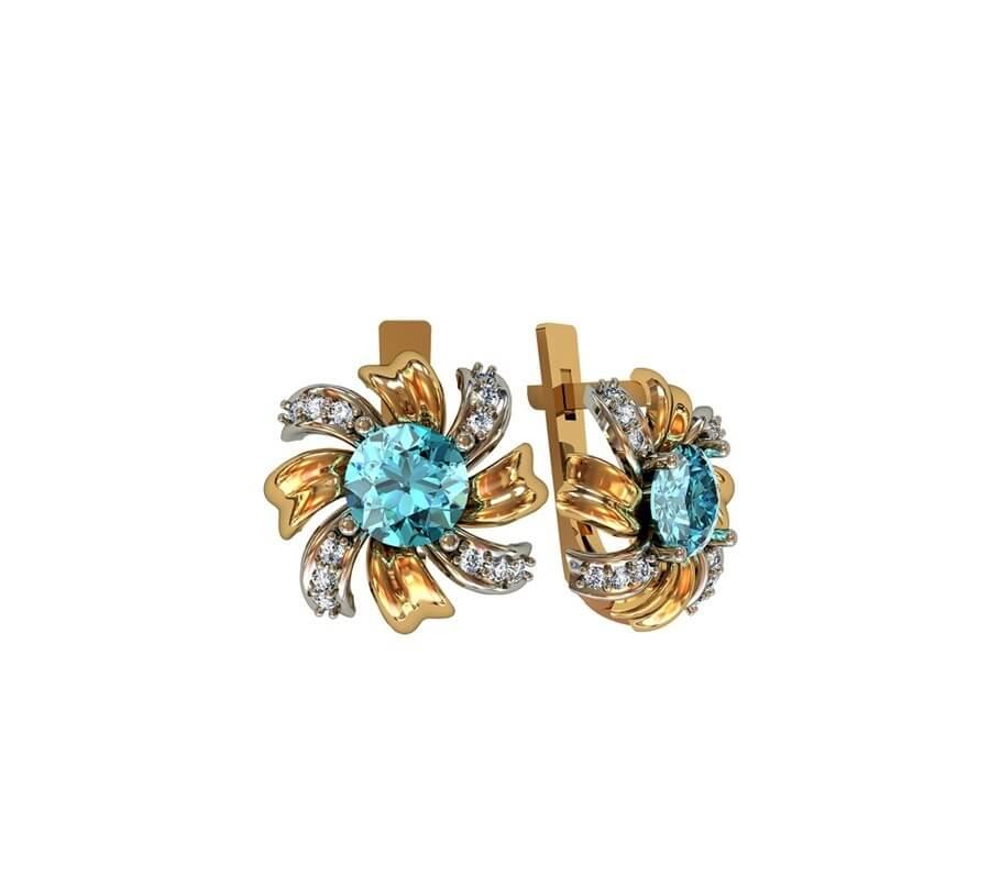 

Сережки в виде цветка Maxi Silver 8542
