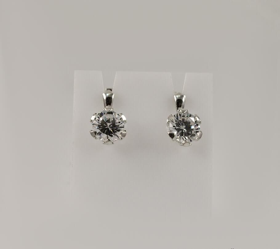 

Сережки с камнем круг Maxi Silver 8094
