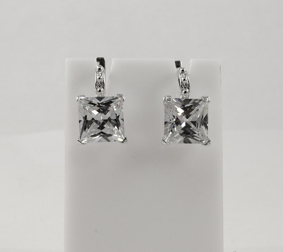 

Сережки с большим камнем Maxi Silver 7935