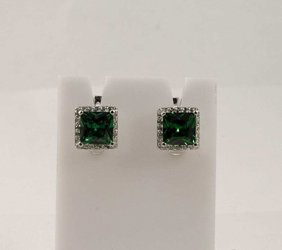 

Серьги с квадратным камнем Maxi Silver 7932