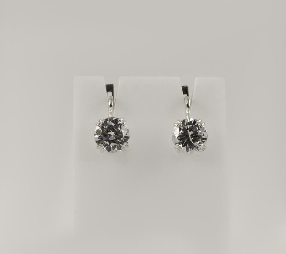 

Сережки с круглым цирконом Maxi Silver 8109