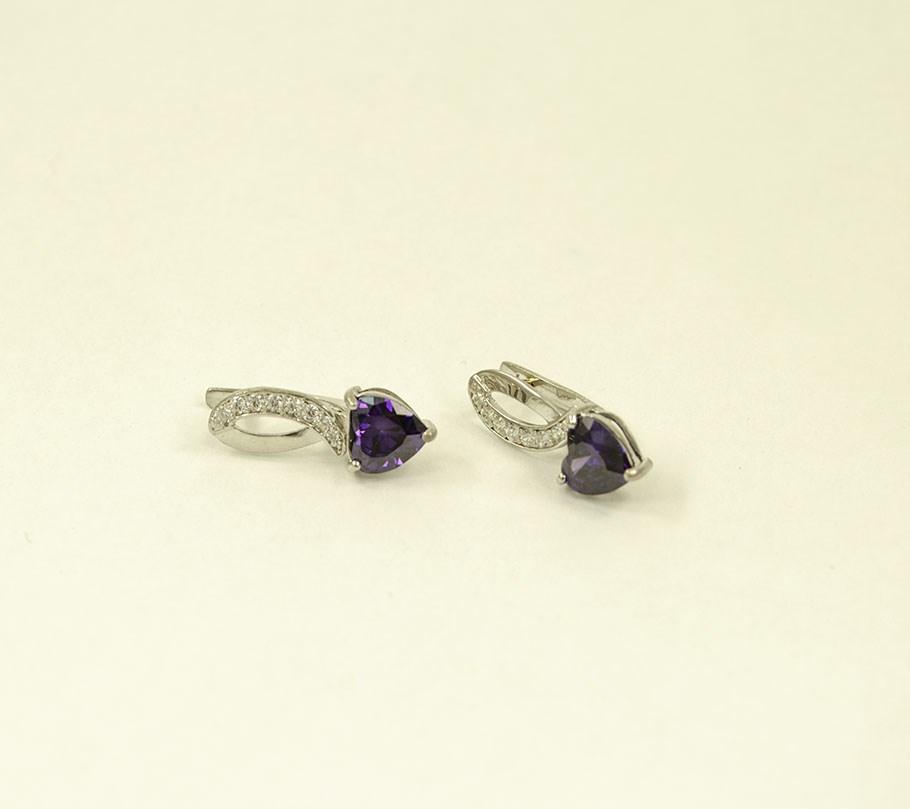 

Серьги с камнем сердце Maxi Silver 8544