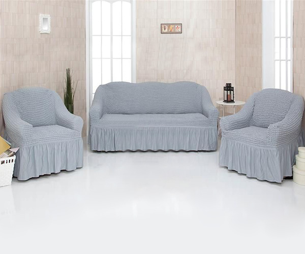 

Чехол для мебели Awa (3+1+1) 01-216 Серый с оборкой (10)