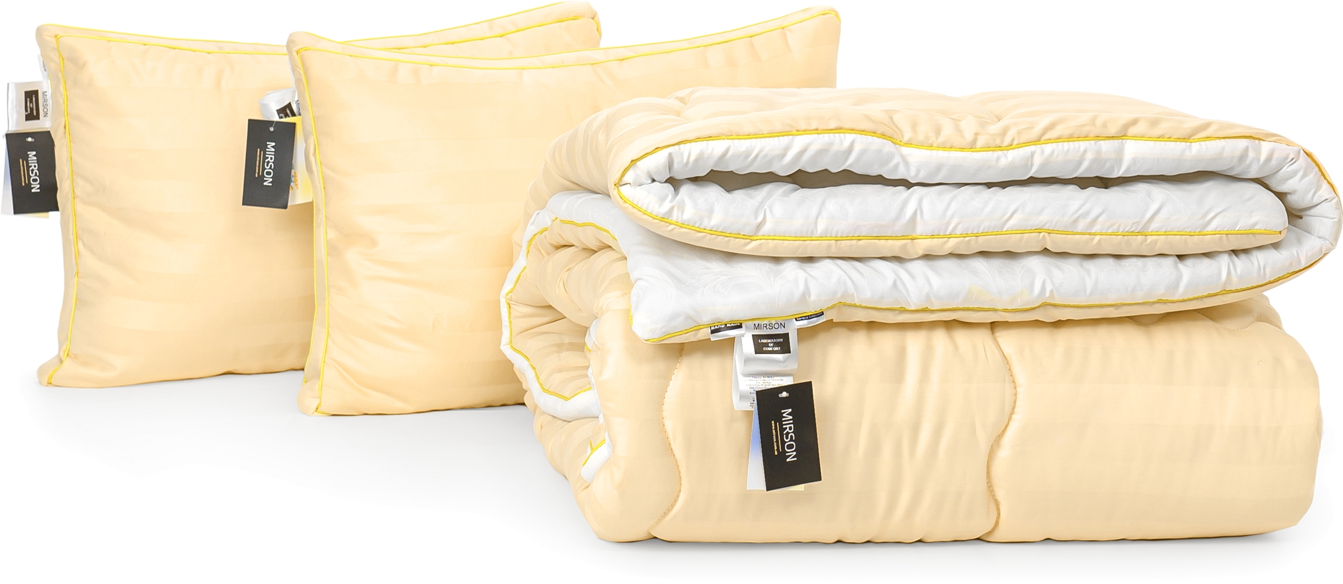 

Набор с шерстяным волокном Mirson Зима "Carmela Hand Made" №3744 одеяло 220x240 см + 2 подушки 50х70 см трехкамерные средние