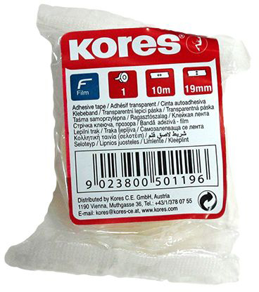 

Клейкая канцелярская лента Kores Transparent 19 мм x 10 м Прозрачная 24 шт (K50119)