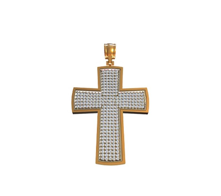 

Крестик весь в камнях Maxi Silver 8209