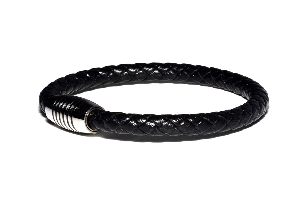 

Браслет Кожаный MS Bracelet Leather Black 122msb мужской Черный 21 размер