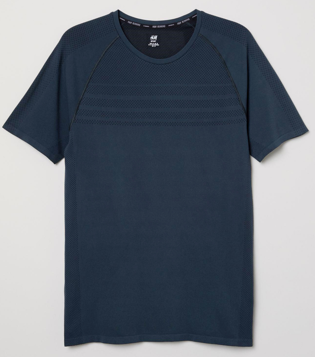 

Футболка H&M 6094758-LZZZ XL Темно-синяя с черным