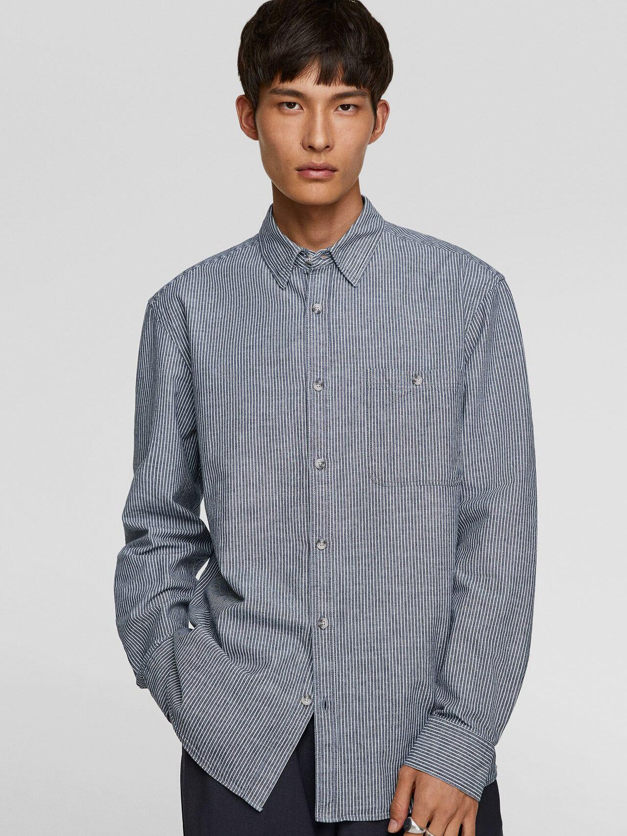 

Рубашка Zara 7545/344/105-ABFX L Темно-синяя с белым