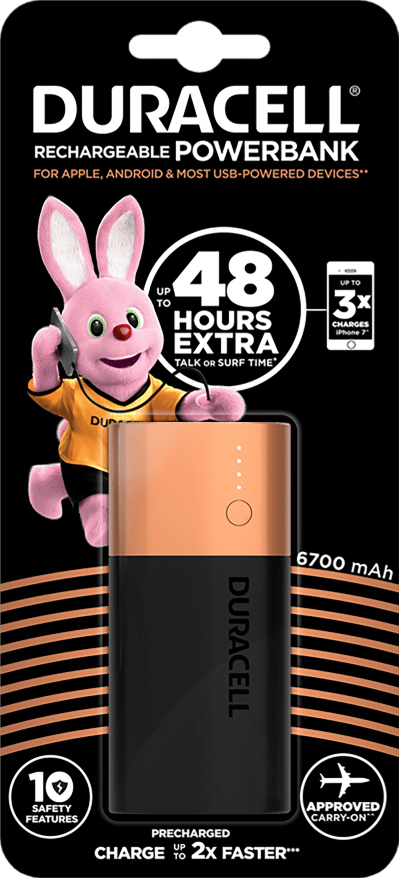 

УМБ Duracell 6700 mAh Black/Copper