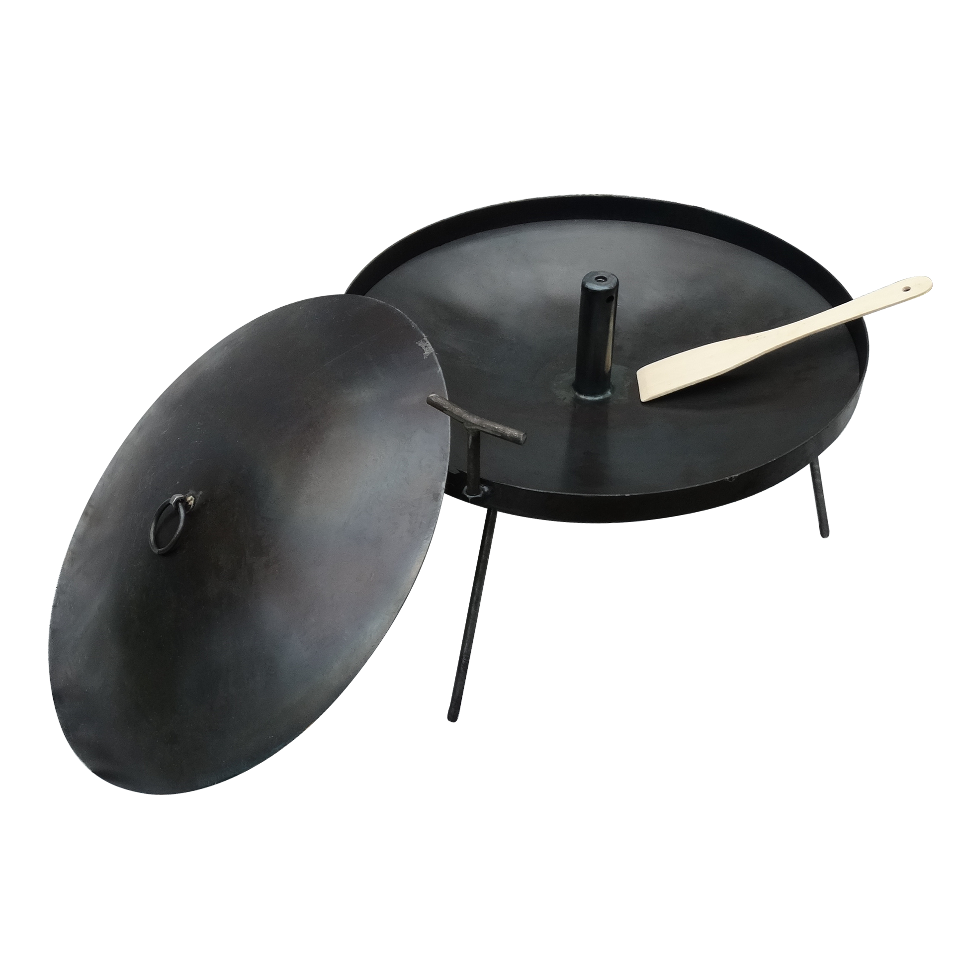 

Мангал сковорода 40 см "С Дымком" SHOP PAN из диска бороны + крышка и лопатка