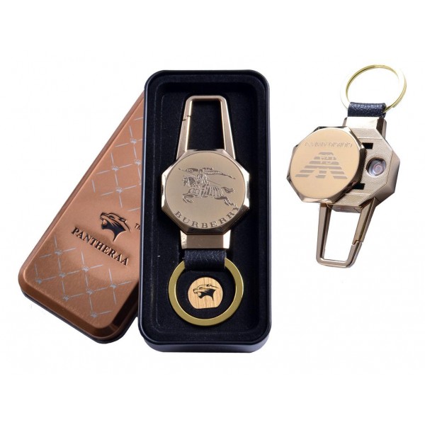 

USB зажигалка в подарочной металлической коробке (брелок + фонарик) №4687B-2