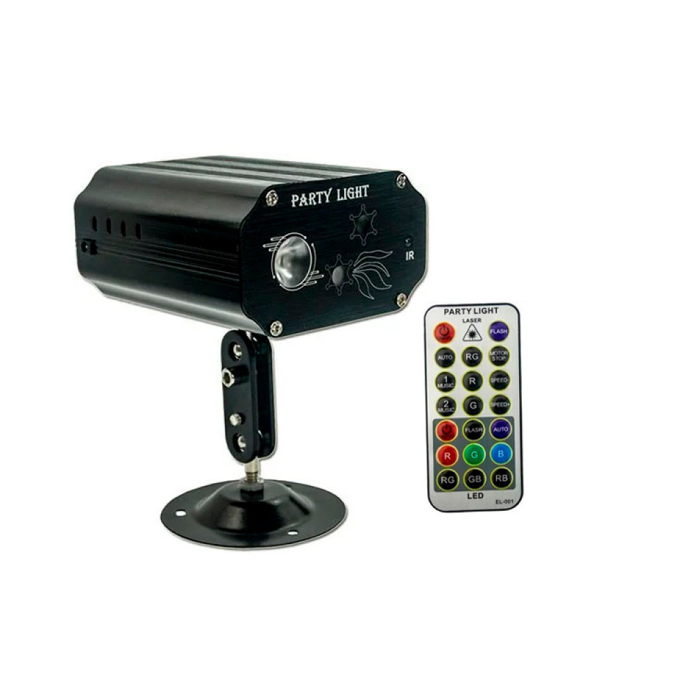 

Проектор лазерний із пультом MINI Party Light EMS083 Чорний (VS7003011)