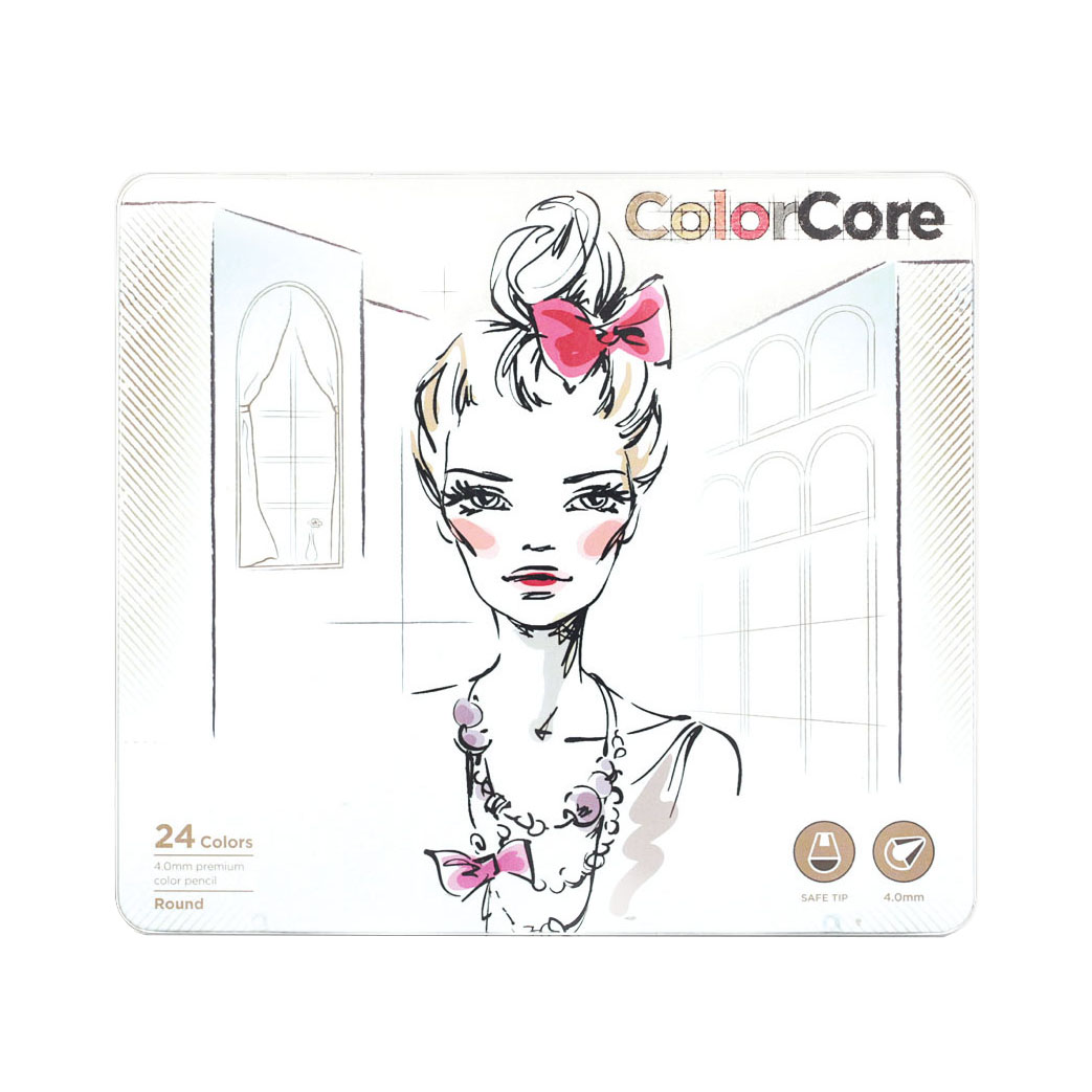 

Карандаши цветные Marco Color Core 24 цвета в металл. кейсе (3130-24TN)