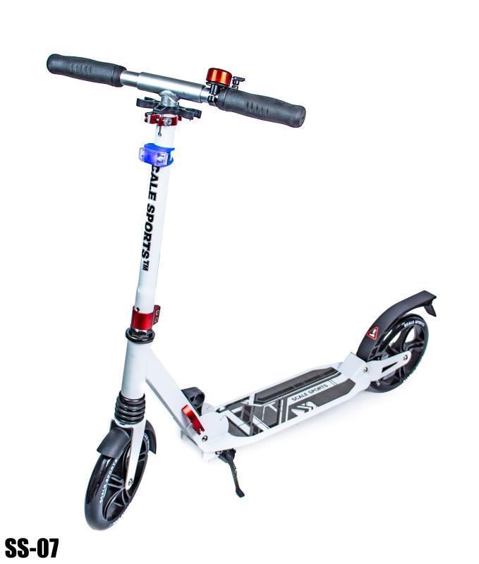 

Самокат двухколесный Scale Sports SS-07. белый. С Led-фонариком.