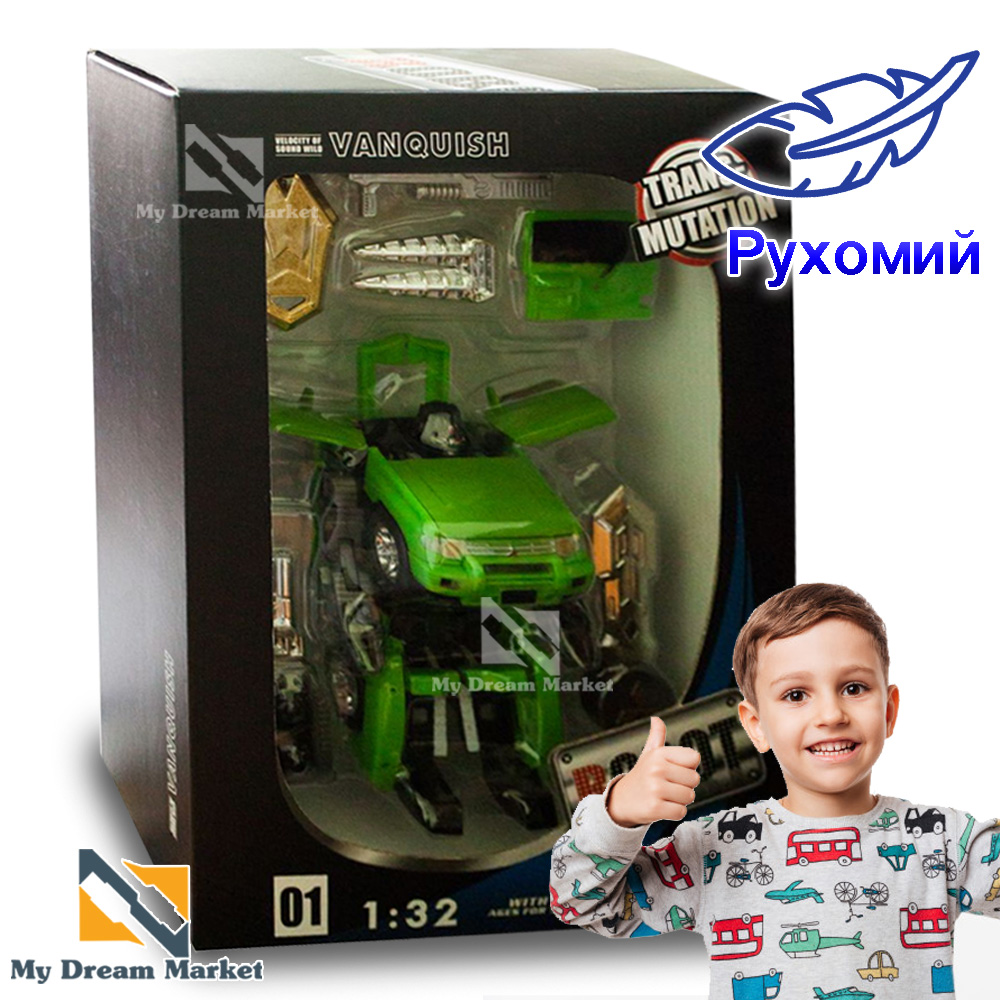 

Игрушка трансформер Hurricane Flying робот с аксессуарами JINAO для мальчиков с подвижными деталями - Тобот хорошый и качественный для детей – Зелёный