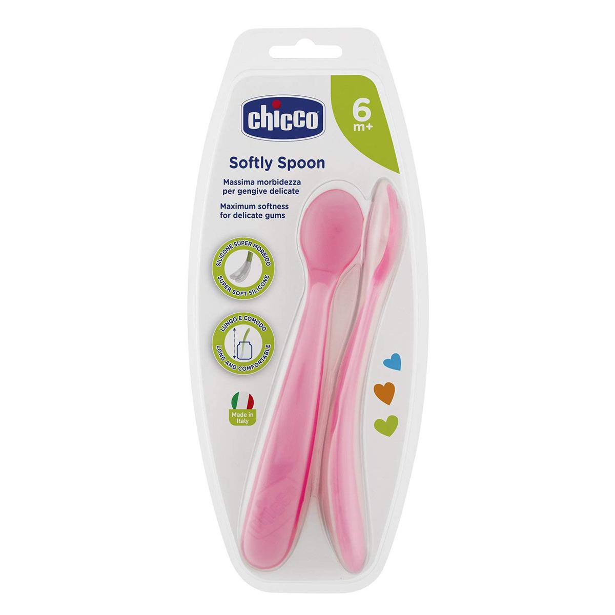 

Ложечка мягкая Chicco (06828.11) 2 шт., 6 мес.+, силикон, розовый