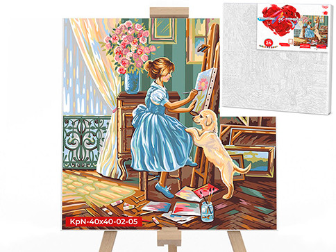 

Картина по номерам Danko Toys Художница 40х40см, KpNe-40х40-02-05