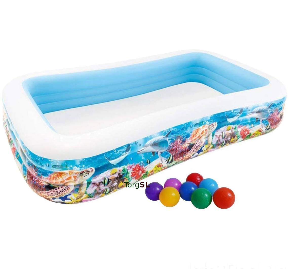 

Детский надувной бассейн Intex 305х183х56 см c шариками (int-58485-1)