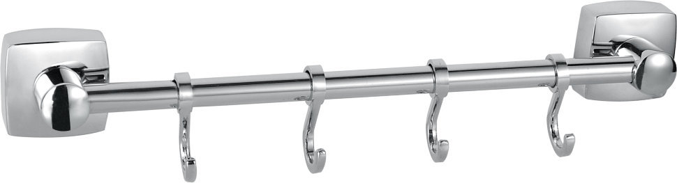 

Вешалка на 4 крючка Trento Moderno, двойное крепление, хром полированный (32399)