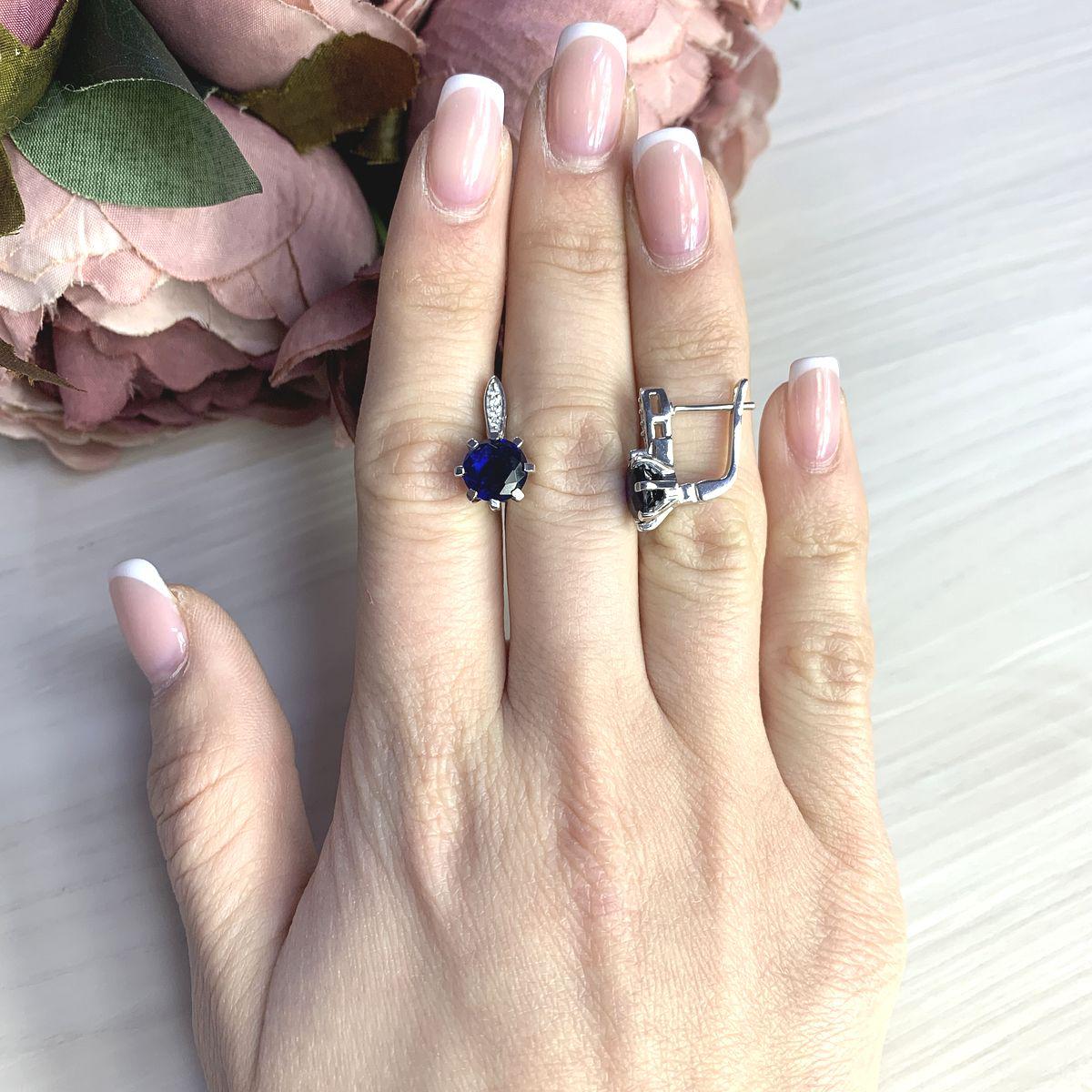 

Серебряные серьги SilverAlex с сапфиром nano 5.16ct