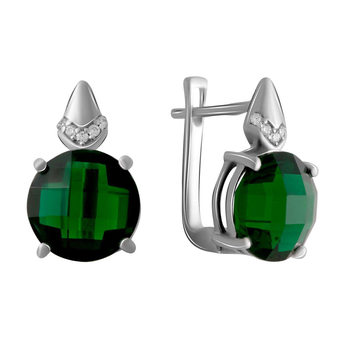 

Серебряные серьги SilverAlex с изумрудом nano 4.055ct