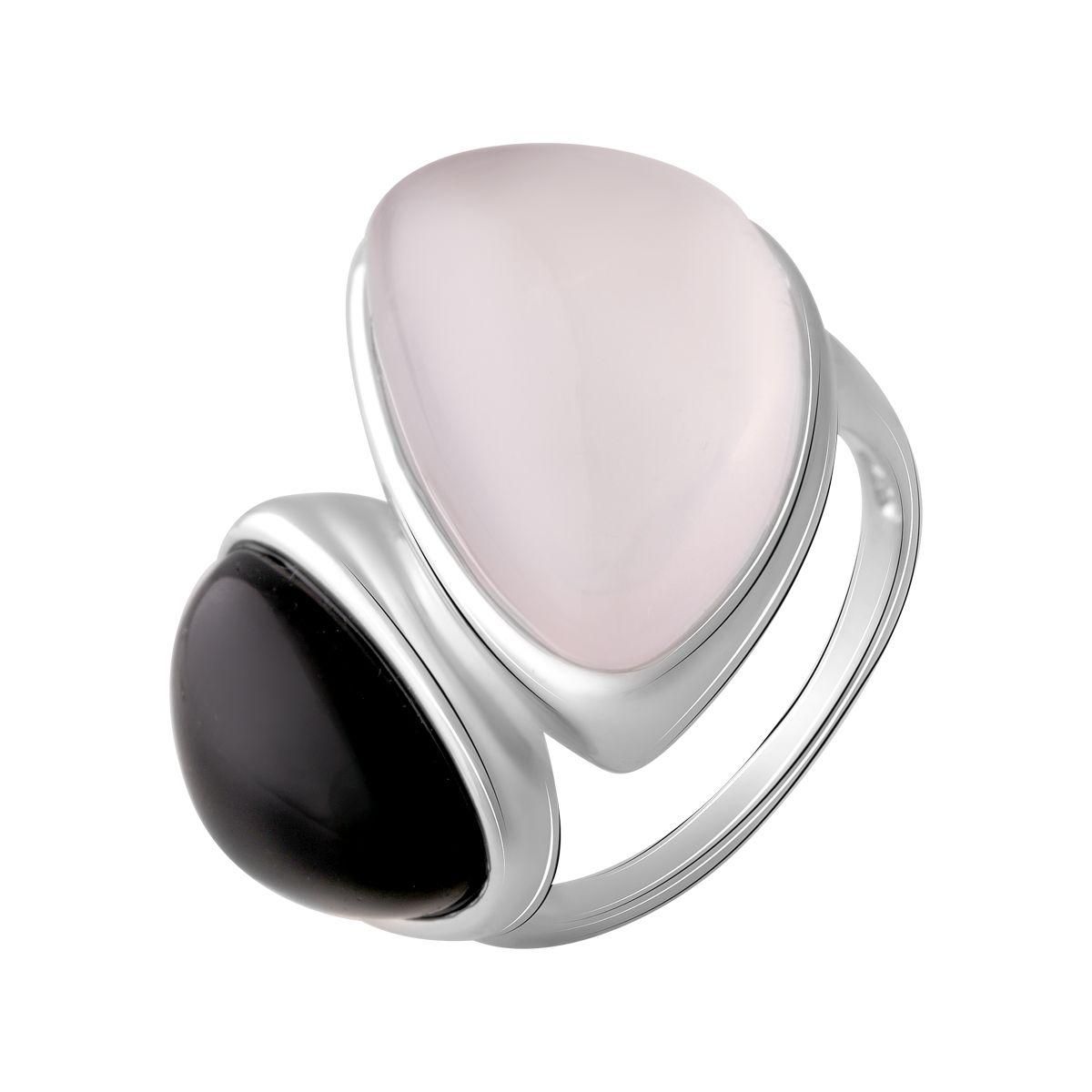 

Серебряное кольцо SilverAlex с натуральным розовым кварцем 15.816ct, ониксом 17.5 размер