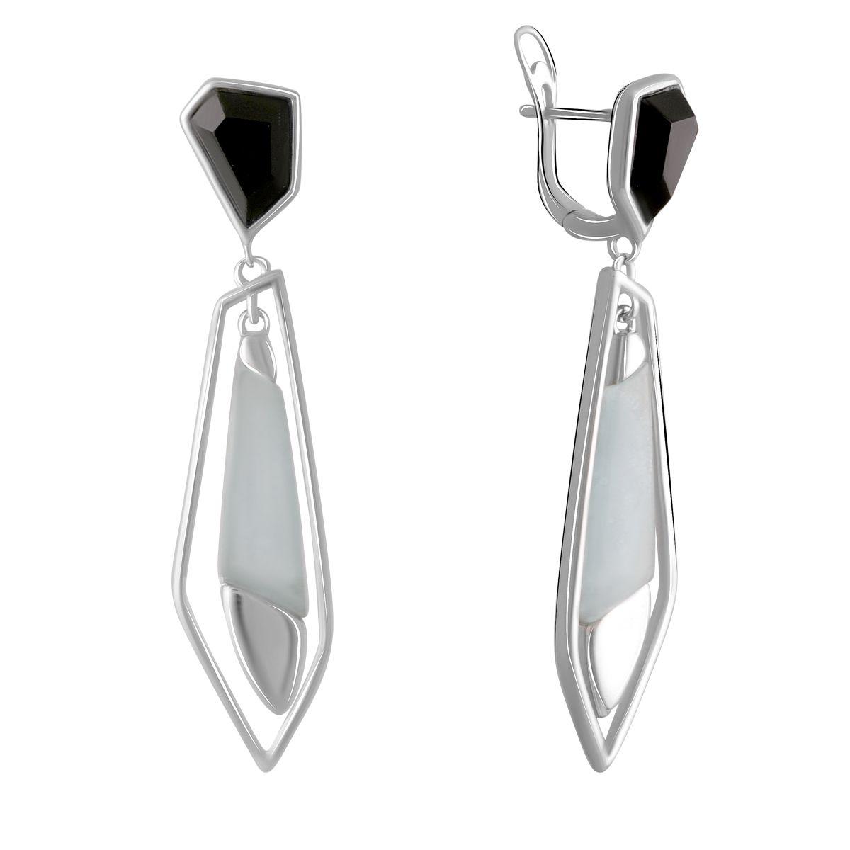 

Серебряные серьги SilverAlex с натуральным аквамарином, ониксом