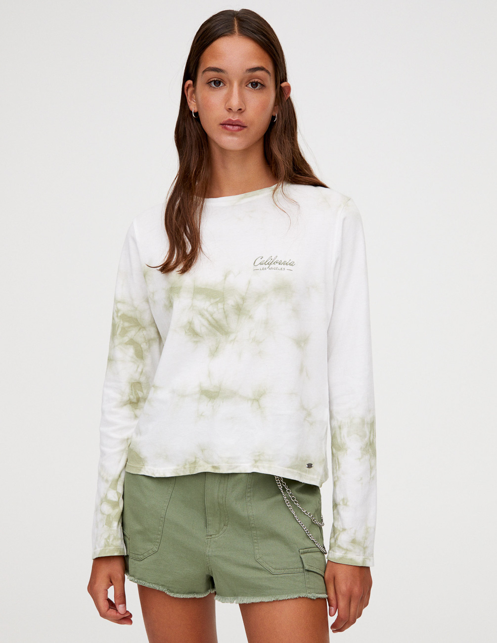 

Лонгслив PULL & BEAR Ж1055947 (9242/378/805) цвет зеленый-белый M