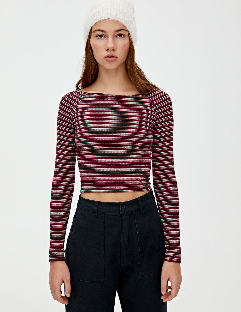 

Лонгслив PULL & BEAR Ж1055933 (9243/345/606) цвет бордовый M