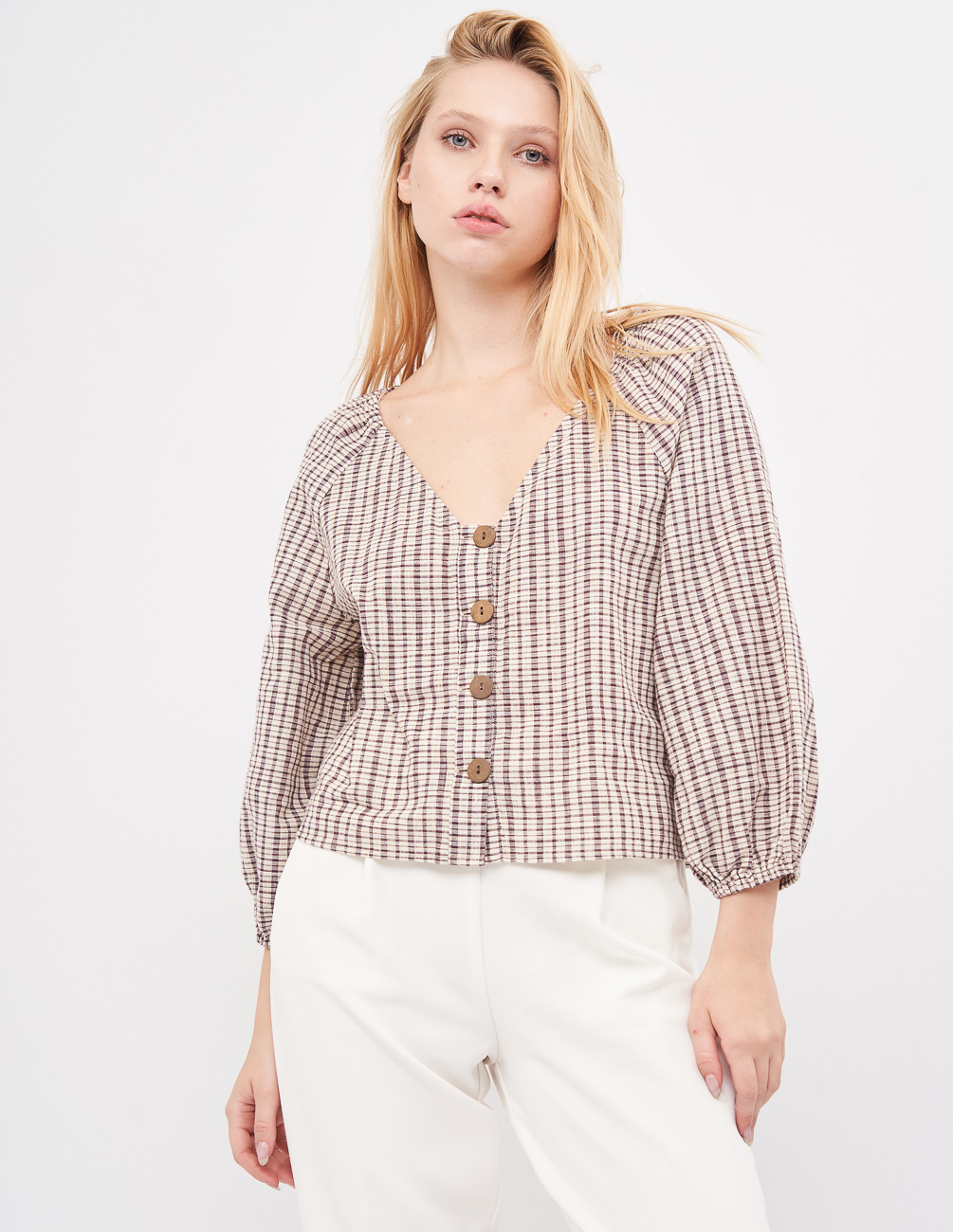 

Блуза PULL & BEAR Ж1056365 (9471/396/805) цвет коричневый L